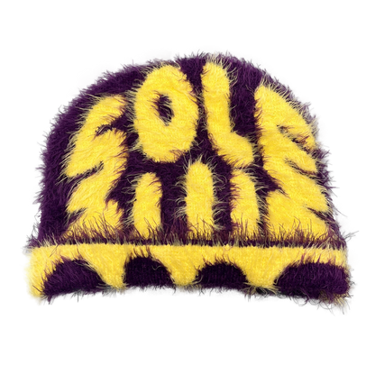 Purple Mohair Beanie | One Size | Reversible & Stylish