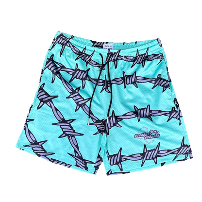 Chain Link Shorts - Teal | 6" Inseam | Stylish Fit