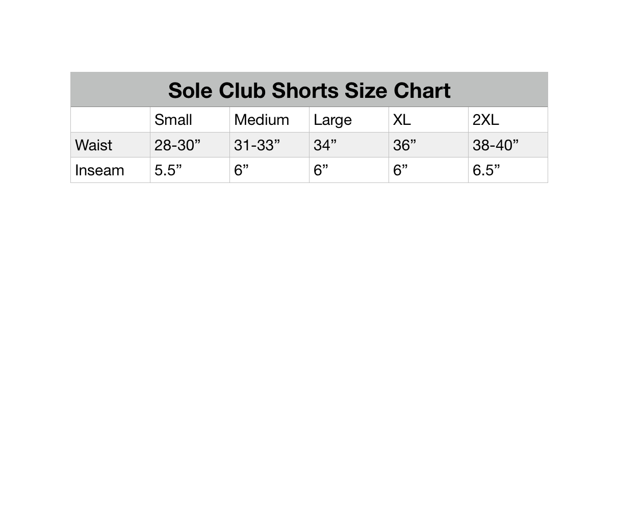 Size Chart